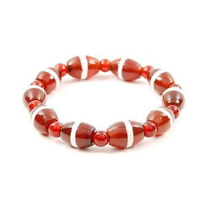 Lucky Dzi Bead Bracelet (10x14mm) - Line Beads