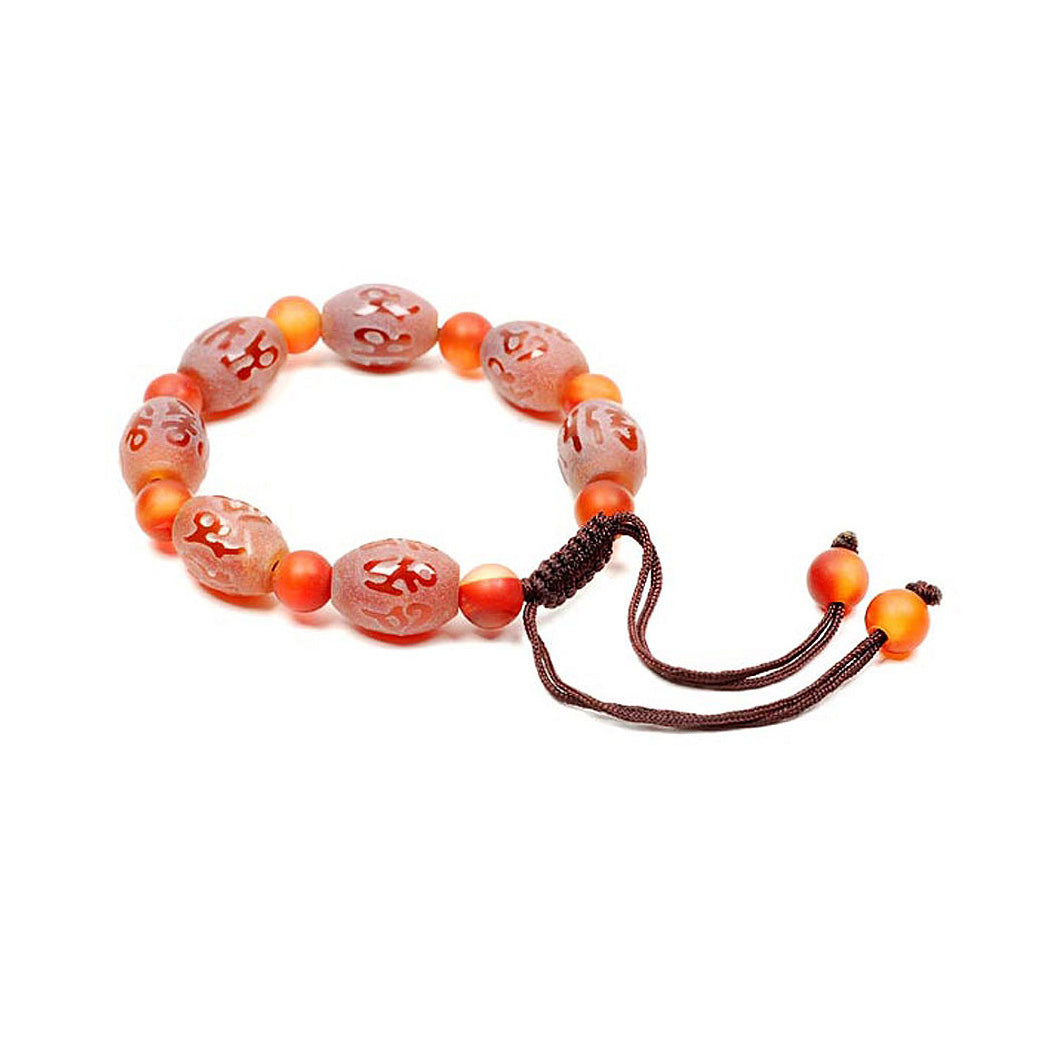 Lucky Dzi Bead Bracelet - Lucky Word (Frosted Surface)