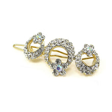 Load image into Gallery viewer, Elegant Flower Barrette with Silver Austrian Element Crystal