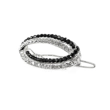 Load image into Gallery viewer, Elegant Barrette with Black and Silver Austrian Element Crystal