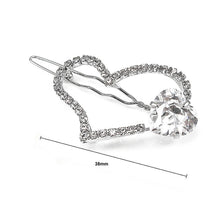 Load image into Gallery viewer, Elegant Heart Barrette with Silver Austrian Element Crystal