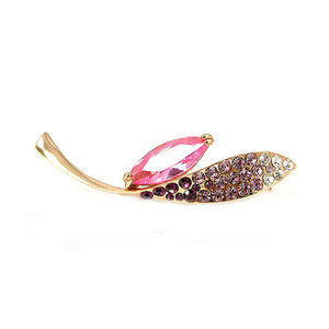 Elegant Brooch with Pink and Purple Austrian Element Crystal