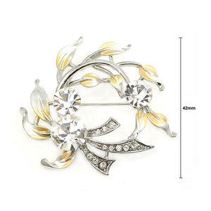 Elegant Brooch with Silver Austrian Element Crystal