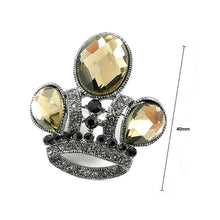 Load image into Gallery viewer, Elegant Crown Brooch with Yellow Austrian Element Crystal