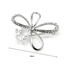Load image into Gallery viewer, Elegant Flower Brooch with Silver Austrian Element Crystal