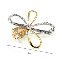 Load image into Gallery viewer, Elegant Flower Brooch with Silver and Yellow Austrian Element Crystal