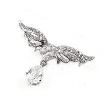 Load image into Gallery viewer, Elegant Wing Brooch with Silver Austrian Element Crystal
