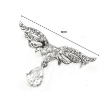 Load image into Gallery viewer, Elegant Wing Brooch with Silver Austrian Element Crystal