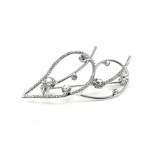 Load image into Gallery viewer, Elegant Leaf Brooch with Silver Austrian Element Crystal