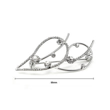 Load image into Gallery viewer, Elegant Leaf Brooch with Silver Austrian Element Crystal