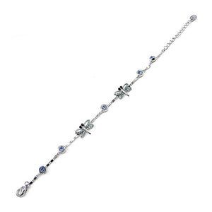 Elegant Dragonfly Bracelet with Blue Austrian Element Crystal