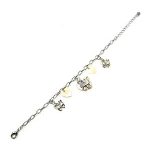 Load image into Gallery viewer, Elegant Butterfly Bracelet with Silver Austrian Element Crystal and Shell Charms