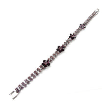 Load image into Gallery viewer, Elegant Flower Bracelet with Purple Austrian Element Crystal