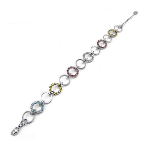 Elegant Circle Bracelet with Multi-color Austrian Element Crystal