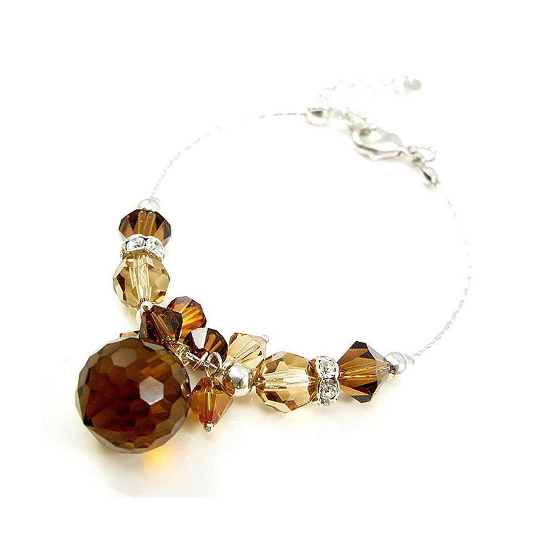 Elegant Bracelet with Brown Austrian Element Crystal
