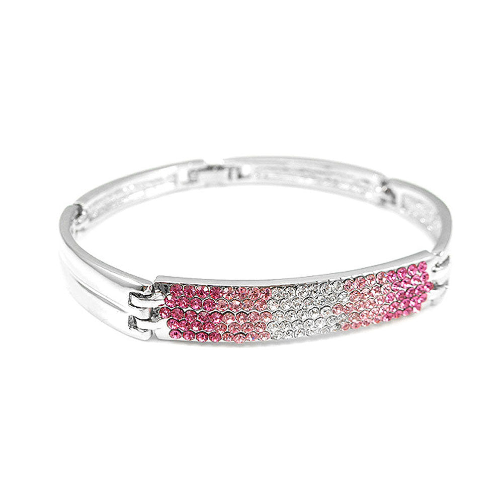 Elegant Bangle with Pink Austrian Element Crystals