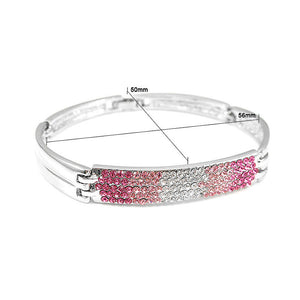 Elegant Bangle with Pink Austrian Element Crystals