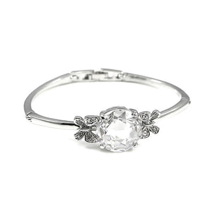 Elegant Butterfly Bangle with Silver Austrian Element Crystal