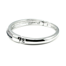 Load image into Gallery viewer, Elegant Bangle with Silver and Blue Austrian Element Crystal