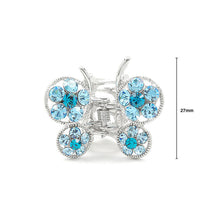 Load image into Gallery viewer, Butterfly Clamp in Blue Austrian Element Crystals