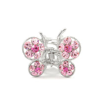 Load image into Gallery viewer, Butterfly Clamp in Pink Austrian Element Crystals
