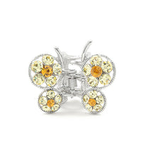 Load image into Gallery viewer, Butterfly Clamp in Yellow Austrian Element Crystals