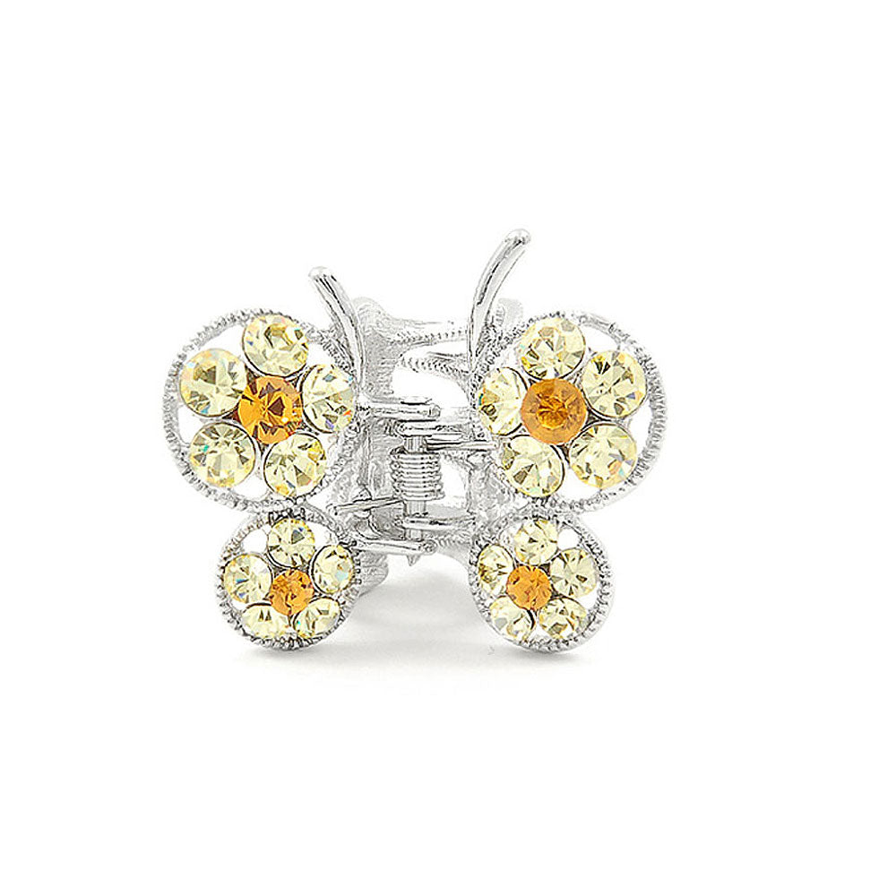 Butterfly Clamp in Yellow Austrian Element Crystals