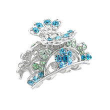 Load image into Gallery viewer, Elegant Clamp with Green and Blue Austrian Element Crystals