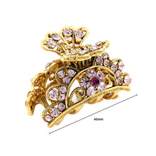 Load image into Gallery viewer, Elegant Clamp in Purple Austrian Element Crystals