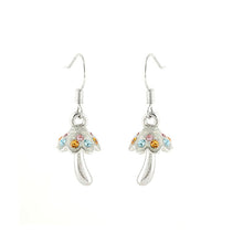 Load image into Gallery viewer, Cutie Mushroom Earrings with Multi Color Austrian Element Crystals