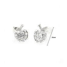 Load image into Gallery viewer, Glistening Apple Earrings with silver Austrian Element Crystals