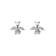 Load image into Gallery viewer, Elegant Angel Earrings with Silver Austrian Element Crystals
