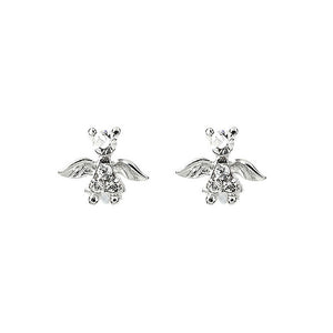 Elegant Angel Earrings with Silver Austrian Element Crystals