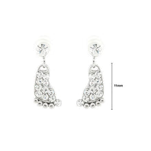 Load image into Gallery viewer, Elegant Footprint Earrings with Silver Austrian Element Crystals