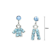 Load image into Gallery viewer, Fancy Clothes and Trousers Earrings with Light Blue Austrian Element Crystals