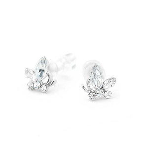 Mini Butterfly Earrings with Silver Austrian Element Crystals