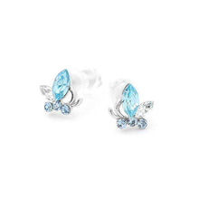 Load image into Gallery viewer, Mini Butterfly Earrings with Light Blue Austrian Element Crystals