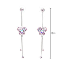 Load image into Gallery viewer, Butterfly Earrings with Purple Austrian Element Crystals