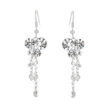 Load image into Gallery viewer, Dazzling Butterfly Earrings with Tassels and silver Austrian Element Crystals