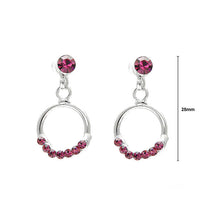 Load image into Gallery viewer, Elegant Round Earrings with Purple Austrian Element Crystals