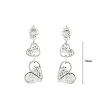 Load image into Gallery viewer, Sweetheart Earrings with Silver Austrian Element Crystals