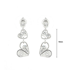 Sweetheart Earrings with Silver Austrian Element Crystals