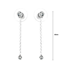 Load image into Gallery viewer, Simple Elegant Silver Pair Earrings with Silver Austrian Element Crystals