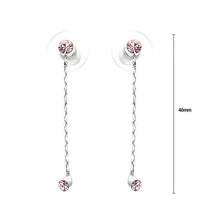 Load image into Gallery viewer, Simple Elegant Silver Pair Earrings with Pink Austrian Element Crystals