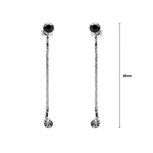 Load image into Gallery viewer, Simple Elegant Black Pair Earrings with Black Austrian Element Crystals