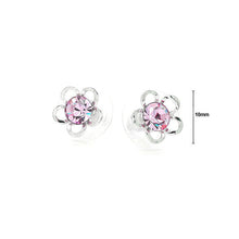 Load image into Gallery viewer, Flower Shape Pair Earrings with Purple Austrian Element Crystals