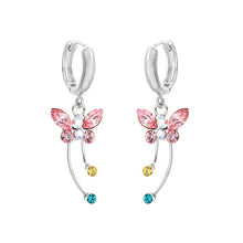Load image into Gallery viewer, Spread Wings Butterfly Earrings with Multi-colour Austrian Element Crystals and Crystal Glass