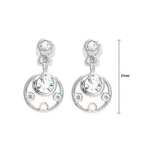 Elegant Earrings with Silver Austrian Element Crystals