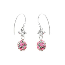 Load image into Gallery viewer, Elegant Ball Shape Earrings with Pink Austrian Element Crystals