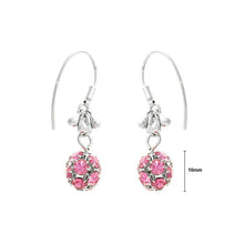 Load image into Gallery viewer, Elegant Ball Shape Earrings with Pink Austrian Element Crystals